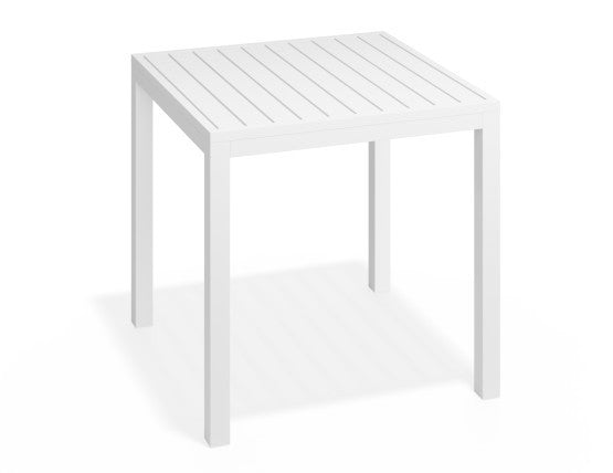 Halki Table Matt White Aluminium 77cm x 77cm