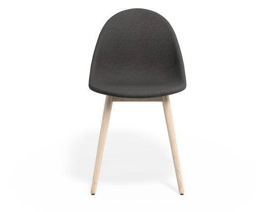 Pebble Fabric Dark Grey Upholstered Chair - Pyramid Fixed Base with Castors - Black