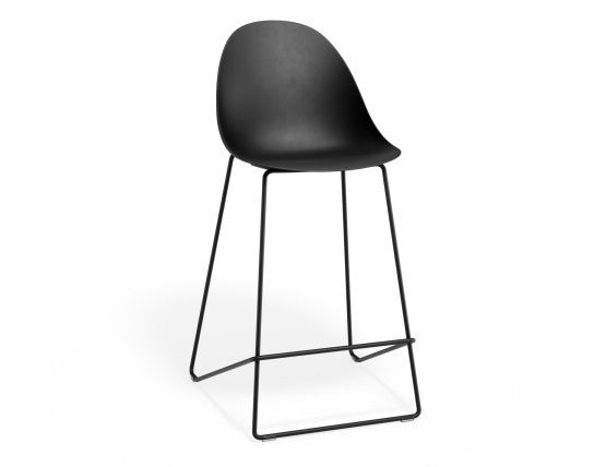 Pebble Black Stool Shell Seat - Counter Stool 75cm Seat