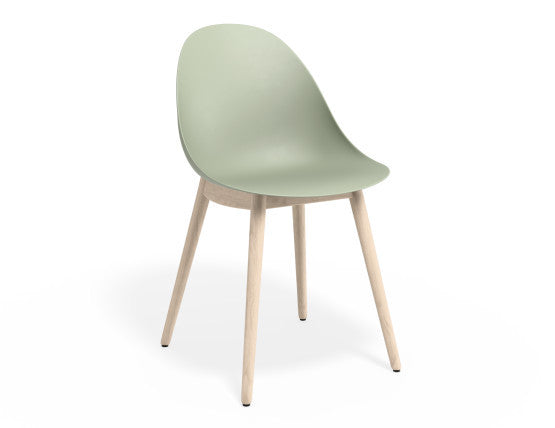 Pebble Chair Mint Green with Shell Seat - Pyramid Fixed Base with Castors - Black