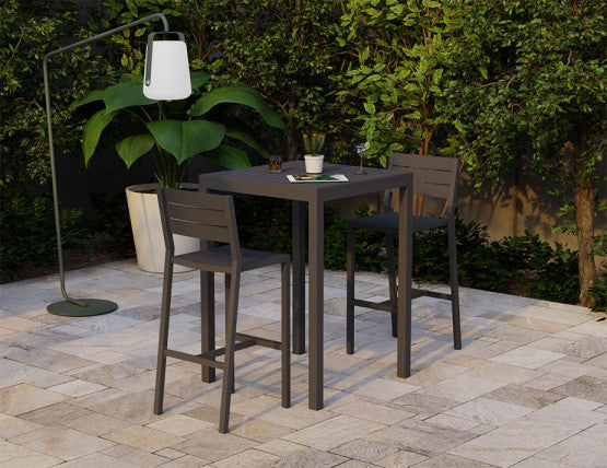 Halki Table - Outdoor - High Bar - Matt Charcoal 77 x 77cm