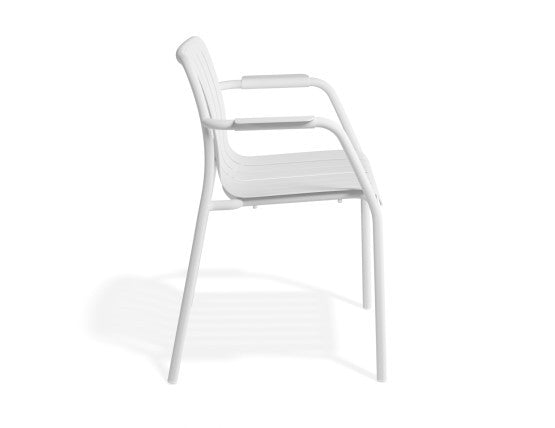 Roku Outdoor Armchair in Matt White - No Cushion