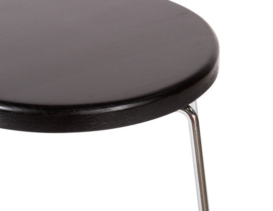 Hugo Low Stool - Chrome - Black Seat - 46cm Round Seat Black / Chrome Frame