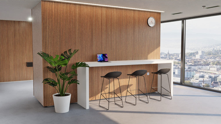 Pop - Black Frame and Black Shell Seat  - 65cm Kitchen Bench Seat Height