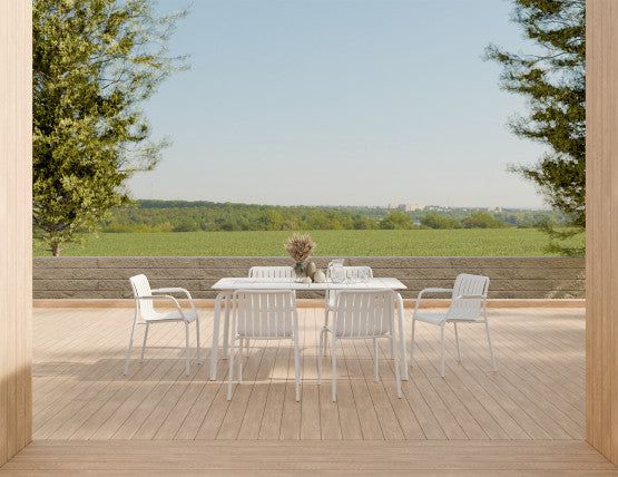 Roku Outdoor Armchair in Matt White - No Cushion