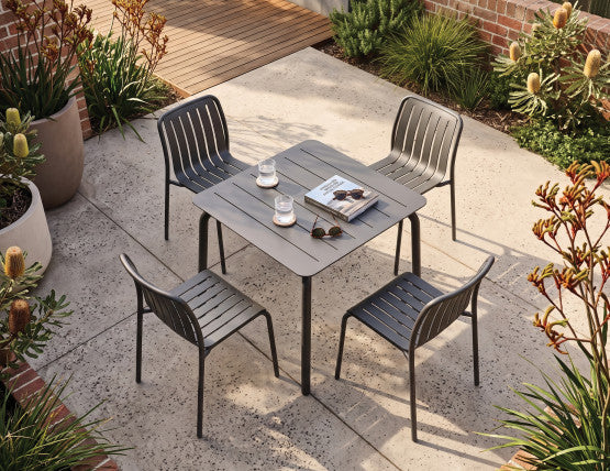 Roku Outdoor Dining Chair in Matt Charcoal - No Cushion