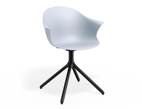 Pebble Armchair Pale Blue with Shell Seat - Pyramid Fixed Base