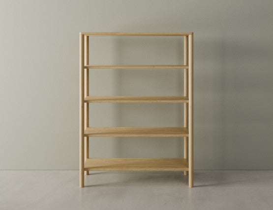 Nordica Large Bookshelf - 4 Tier - Solid Oak