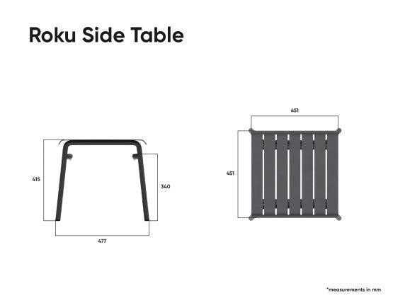 Roku Outdoor Low Stool Footrest in Matt Charcoal