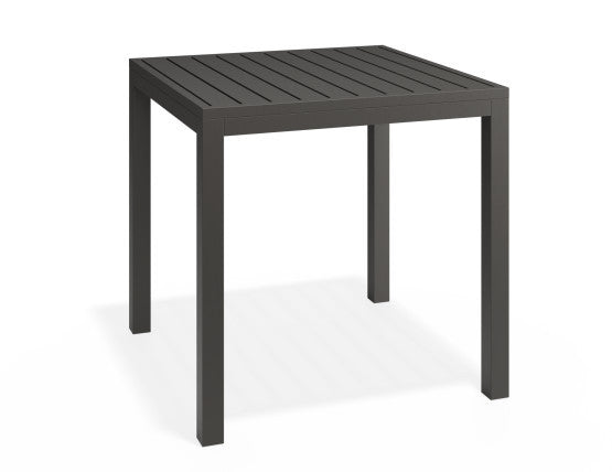 Halki Table Matt Charcoal Aluminium 77cm x 77xm