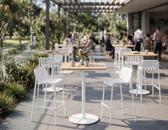 Roku Outdoor Bar Stool in Matt White