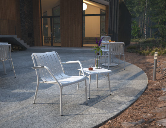 Roku Outdoor Low Stool Footrest in Matt White