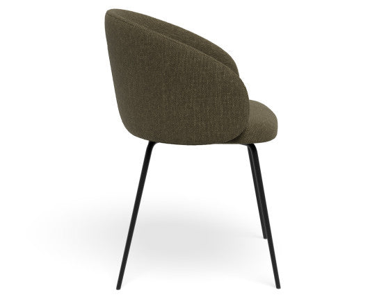 Henley Dining Chair - Black Legs - Forest Green Fabric