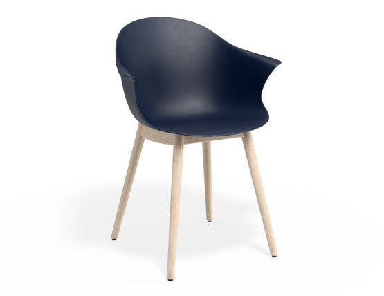 Pebble Armchair Navy Blue with Shell Seat - Pyramid Fixed Base