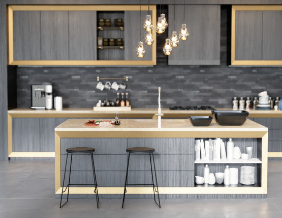 Hugo Bar Stool - Black - Black Seat - 68cm Kitchen Height Round Seat