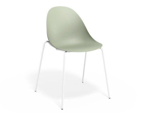 Pebble Chair Mint Green with Shell Seat - Pyramid Fixed Base with Castors - Black