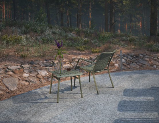 Roku Outdoor Low Stool Footrest in Matt Eucalyptus Green