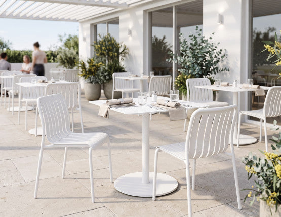 Roku Cafe Table - Outdoor - White - 65 x 65cm Table Top
