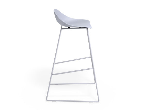 Pop Stool - Powder Blue Frame and Shell Seat  - 65cm Kitchen Bench Seat Height