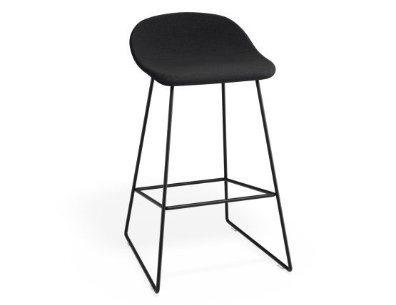 Pop Stool - Black Frame and Fabric Anthracite Seat - 75cm Commercial Bar Height