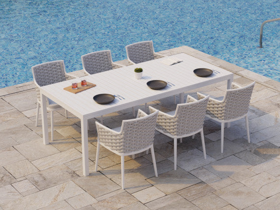 Halki Table - Outdoor - 220cm x 100cm - White