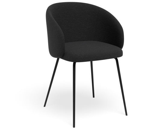 Henley Dining Chair - Black Legs - Anthracite Fabric