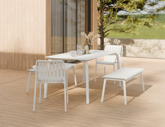 Roku Outdoor Armchair in Matt White - No Cushion