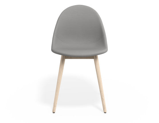 Pebble Fabric Light Grey Upholstered Chair - Pyramid Fixed Base - Black