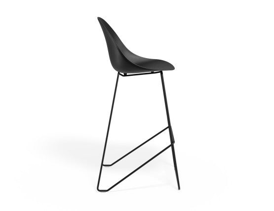 Pebble Black Stool Shell Seat - Counter Stool 75cm Seat