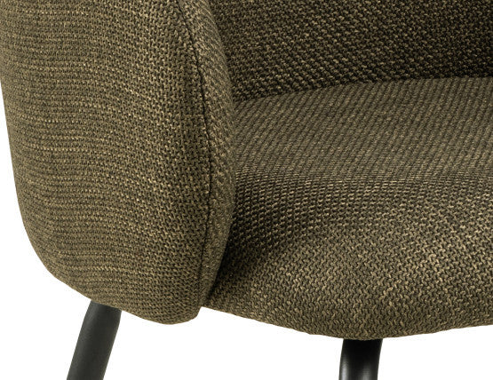 Henley Dining Chair - Black Legs - Forest Green Fabric