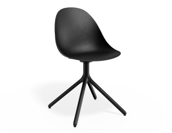 Pebble Chair Black with Shell Seat - 4 Post Stackable