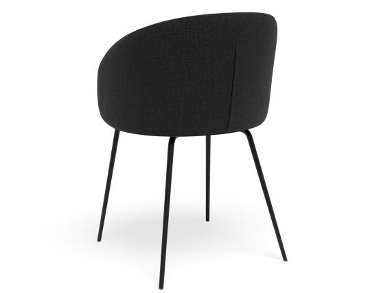 Henley Dining Chair - Black Legs - Anthracite Fabric