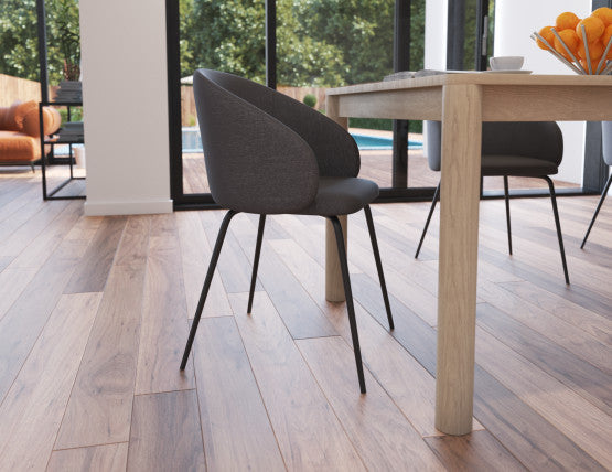 Henley Dining Chair - Black Legs - Anthracite Fabric