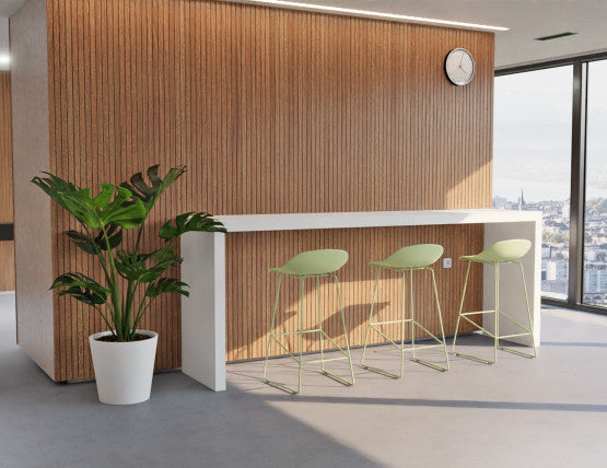 Pop Stool - Dusty Green Frame and Shell Seat  - 65cm Kitchen Bench Seat Height