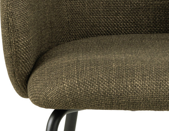 Henley Dining Chair - Black Legs - Forest Green Fabric