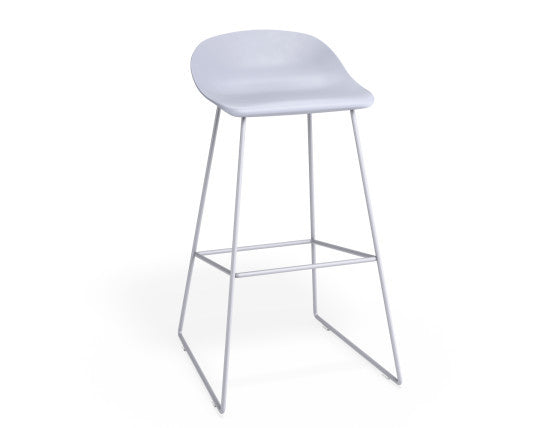 Pop Stool - Powder Blue Frame and Shell Seat  - 65cm Kitchen Bench Seat Height