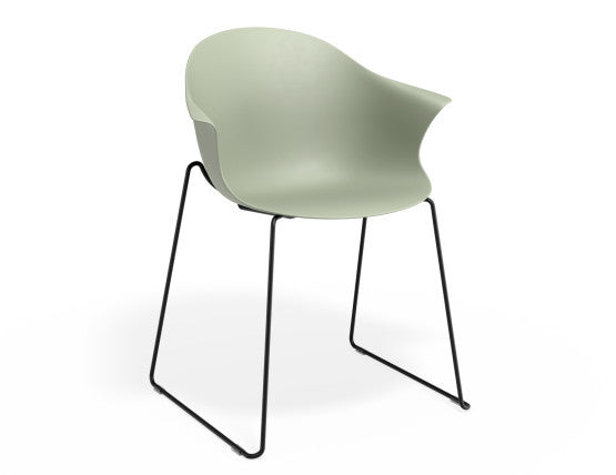 Pebble Armchair Mint Green with Shell Seat - Pyramid Fixed Base