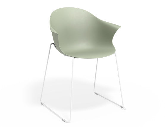 Pebble Armchair Mint Green with Shell Seat - Pyramid Fixed Base