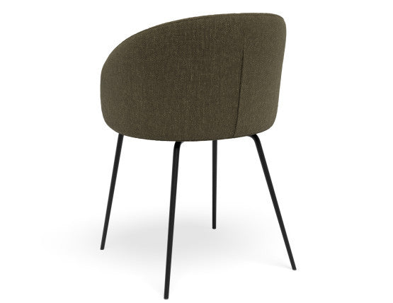 Henley Dining Chair - Black Legs - Forest Green Fabric