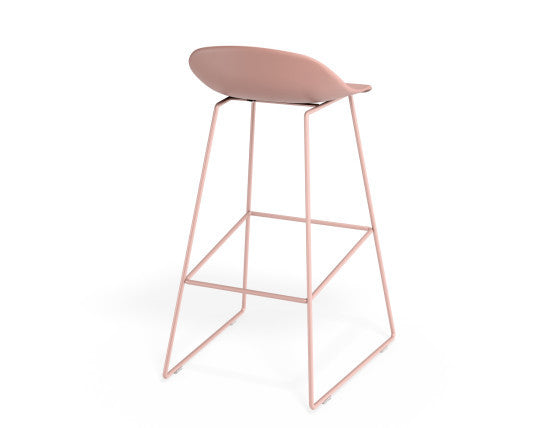Pop Stool - Soft Pink Frame and Shell Seat  - 65cm Kitchen Bench Seat Height