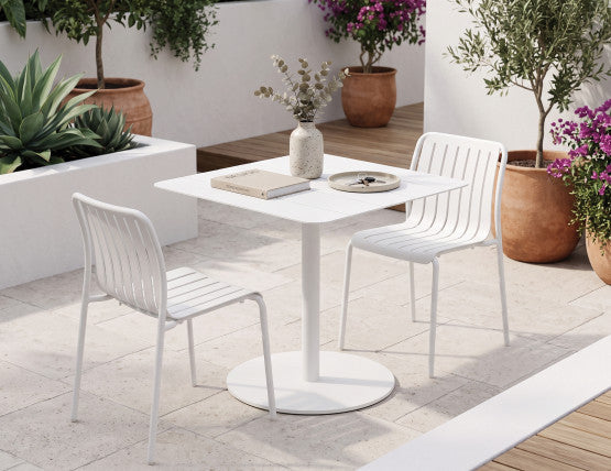 Roku Cafe Table - Outdoor - White - 65 x 65cm Table Top