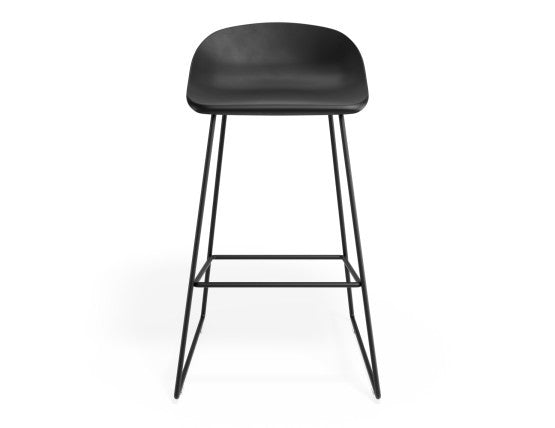 Pop - Black Frame and Black Shell Seat  - 65cm Kitchen Bench Seat Height