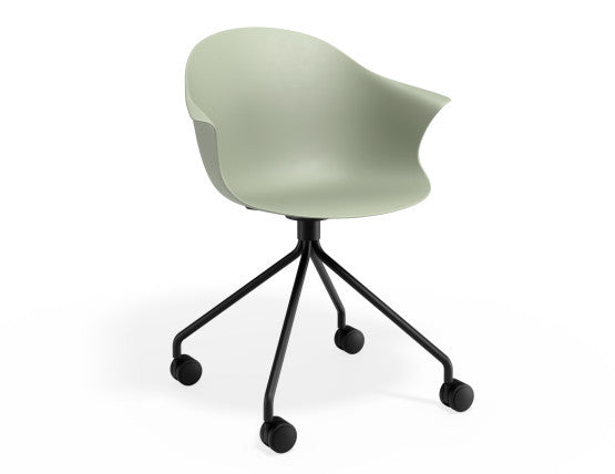 Pebble Armchair Mint Green with Shell Seat - Pyramid Fixed Base