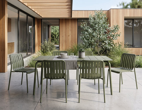 Roku Outdoor Dining Chair in Matt Eucalyptus Green - No Cushion