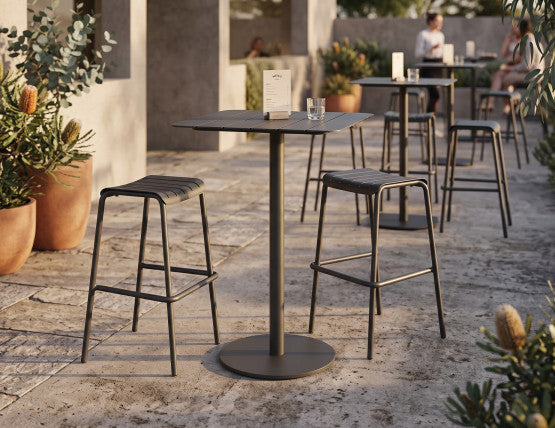 Roku High Bar Table - Outdoor - Charcoal - 65 x 65cm Table Top