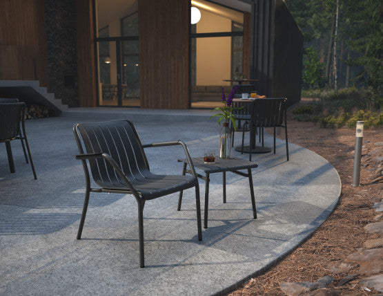 Roku Outdoor Low Stool Footrest in Matt Charcoal