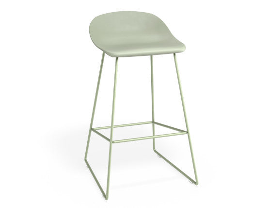 Pop Stool - Dusty Green Frame and Shell Seat  - 65cm Kitchen Bench Seat Height