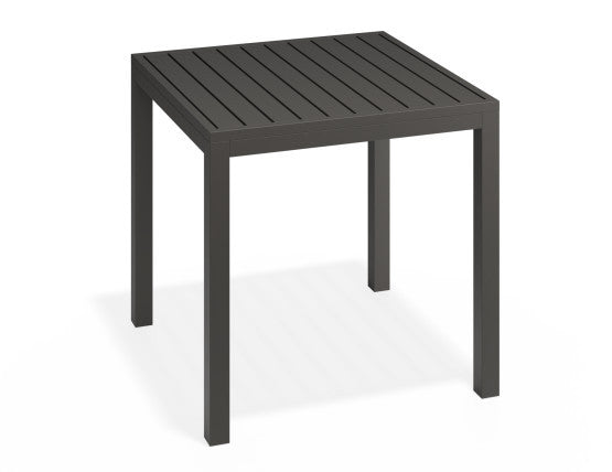 Halki Table Matt Charcoal Aluminium 77cm x 77xm