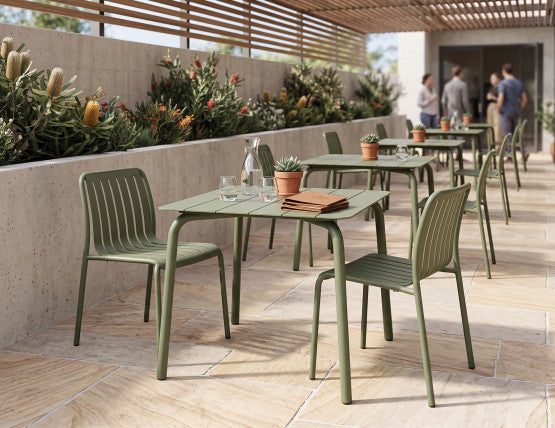 Roku Outdoor Dining Chair in Matt Eucalyptus Green - No Cushion