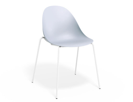 Pebble Chair Pale Blue with Shell Seat - Sled Stackable Base - Black